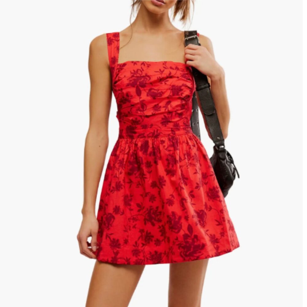 Free People Meet Me In Maui Red Dress